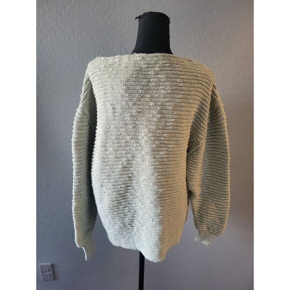 NWT Free People Light Green Chucky Knit Dolman Sleeve Oversized Sweater Size M - Picture 5 of 13